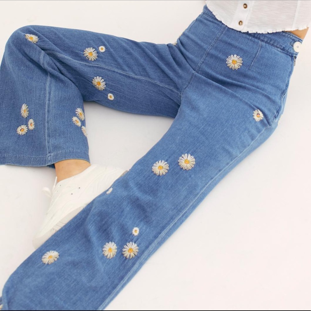 Free People “Dixie” Daisy Wide Leg Jean